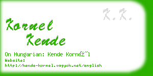 kornel kende business card